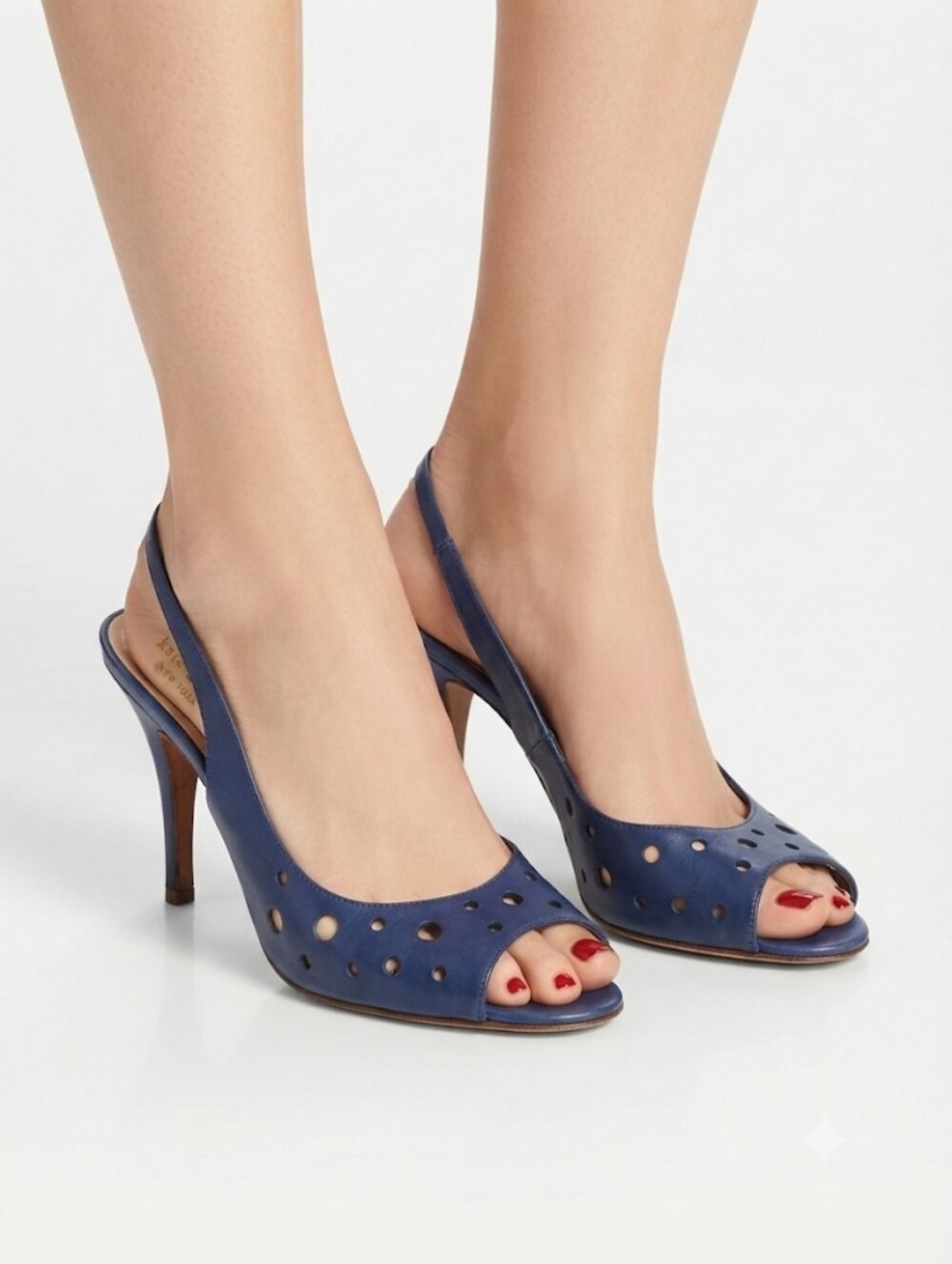 Kate Spade Navy Peep-Toe Slingback Heels Size 10